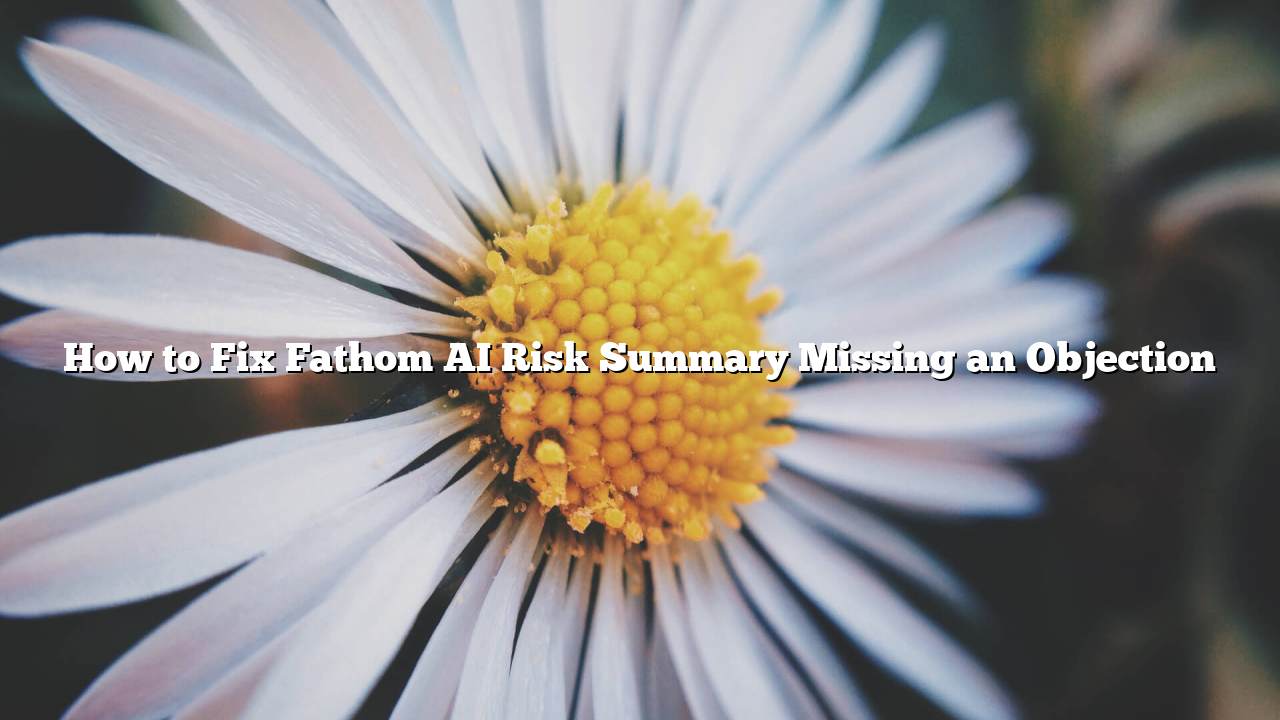 How to Fix Fathom AI Risk Summary Missing an Objection